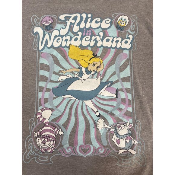 Disney Womens Gray Alice in Wonderland T-Shirt Size Small - Picture 4 of 5